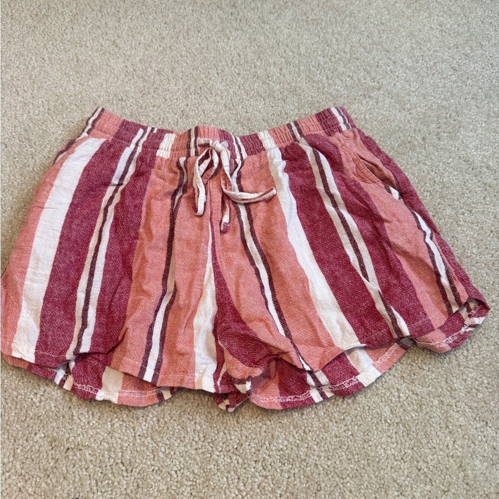 Universal Thread Pink and Red Bermudas with Elastic Waistband